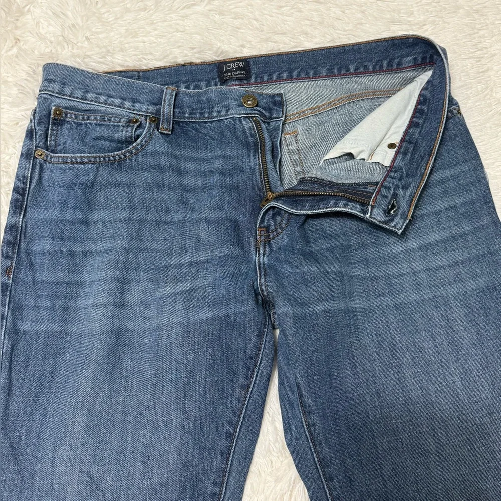 J CREW Jeans The Driggs Denim Whiskered Blue C9885 Straight Leg Men’s Size 34